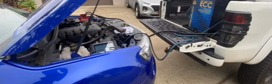 open hood car