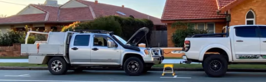 open hood car