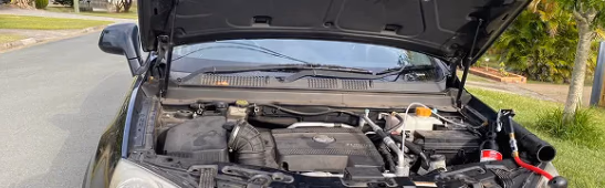 open hood car