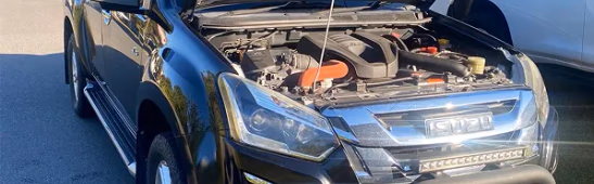 open hood car