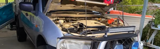 open hood car